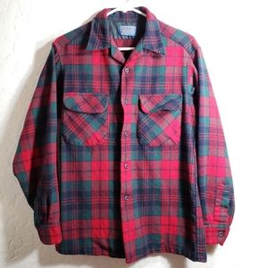Pendleton Men's M Red Green Flannel button up